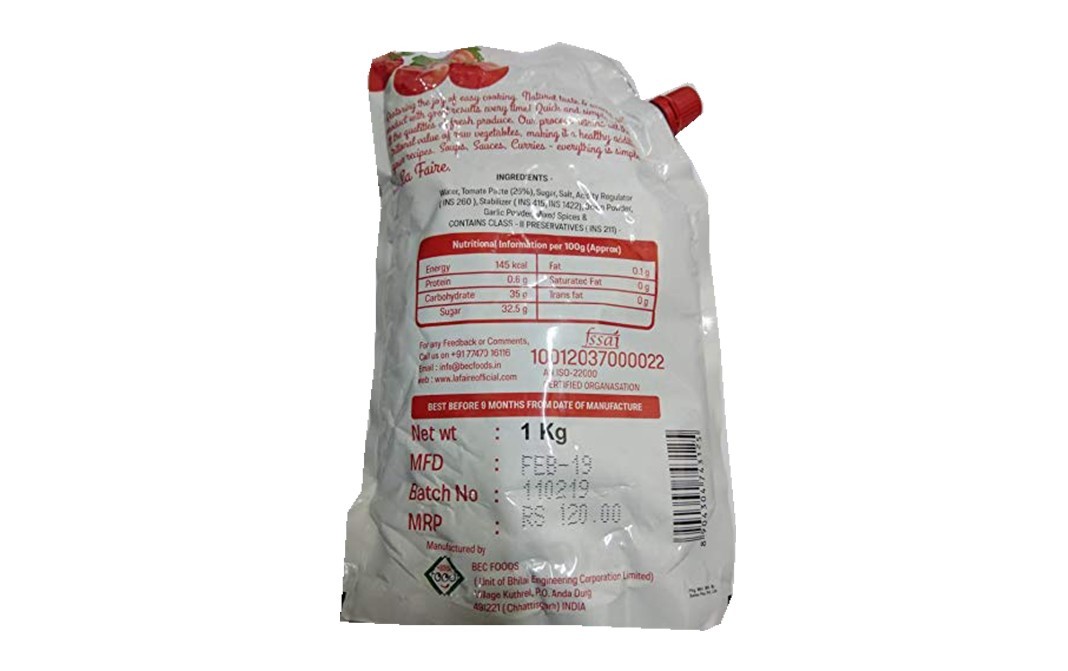 La Faire Tomato Ketchup    Pouch  1 kilogram